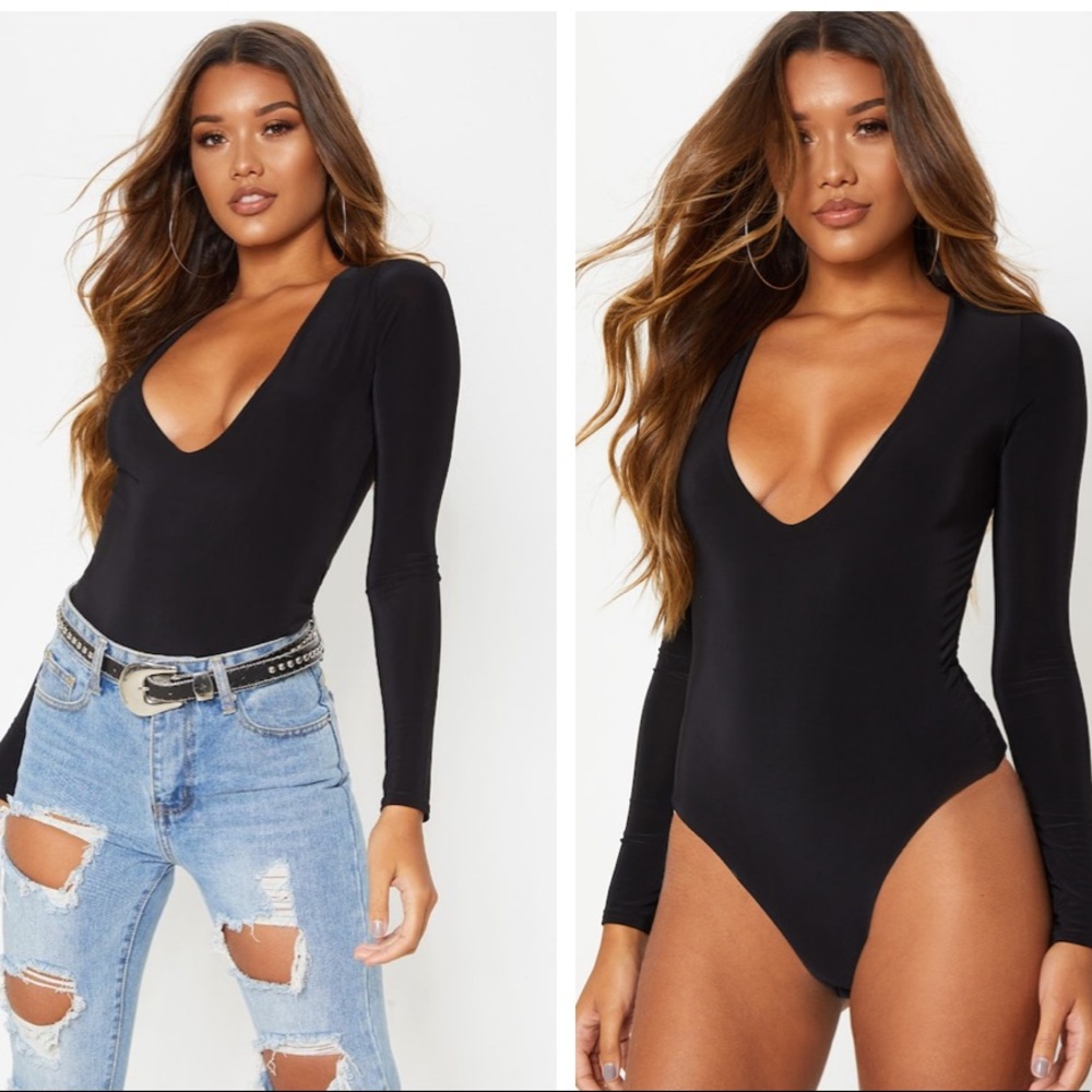 Deep V Neck Bodysuit